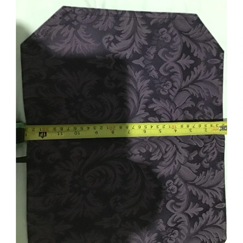 Purple Damask‎ Table Runner & Placemats Set of 4 Elegant Baroque Tapestry